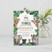 ワイルド&スリーサファリ誕生日の招待状 招待状 (スタンド正面)