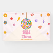 ワイルド&スリーディスコボール第3誕生日パーティー 横断幕 (横)