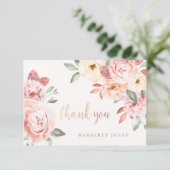 ワイルド·バラパーソナライズされた·サンキュー·ノート·カード 招待状 (スタンド正面)