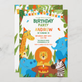 ワイルド·バースデー·パーティー 招待状 (正面/裏面)