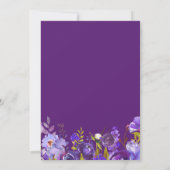 ワイルド パープル フローラル モダン ジオメトリック フレーム ウェディング 招待状 (裏面)