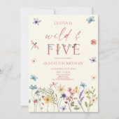 ワイルド&ファイブワイルドフラワーフローラ5thバースデーパーティー 招待状 (正面)