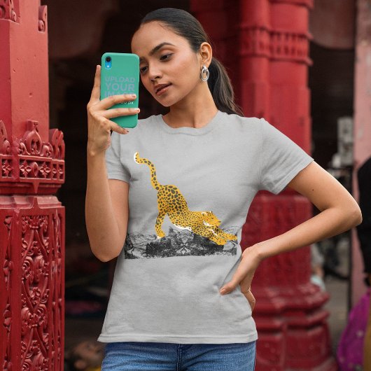 ワイルド・ファッショナブルなチーター・グラフィック・ティー Tシャツ