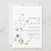 ワイルド フォレスト フローラル バック＆フロント フォーマル ウェディング 招待状 (正面)