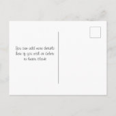 ワイルド フラワーズ セーブ ザ デート ポストカード (裏面)