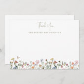 ワイルド フラワーズ ブライダル シャワー 未来のMrs. パーソナライズド サンキューカード (正面/裏面)