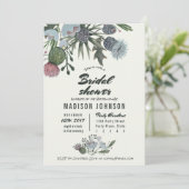 ワイルド フラワーズ 淡い青 | ブライダル シャワー 招待状 (スタンド正面)
