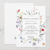 ワイルド フラワー ボヘミアム メドウ ブライダル シャワー 招待状 (正面/裏面)