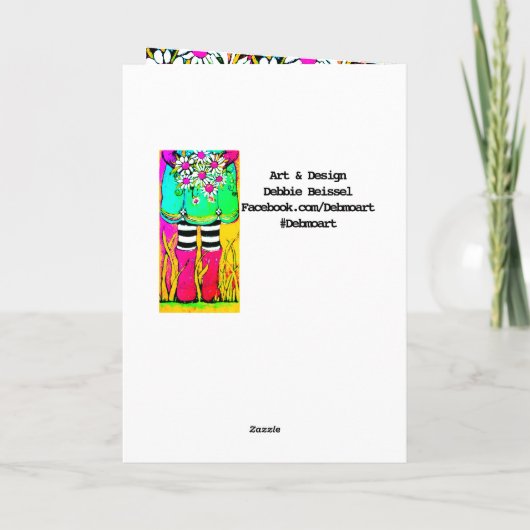 ワイルド&フリーなまま レインブーツと明るい挨拶 カード (裏面)