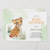 ワイルド&フリー – ジャングルタイガー赤ちゃんシャワー 招待状 (正面/裏面)