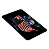 ワイルド&フリー – 愛国的なイーグル，バイクと米国国旗 マグネット (右側)