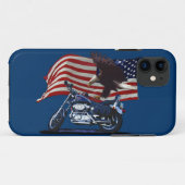 ワイルド&フリー – 愛国的なイーグル,バイクと米国国旗 Case-Mate iPhoneケース (裏面(横))
