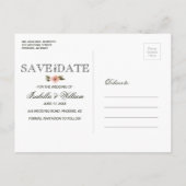 ワイルド フローラル サマー ボホー セーブ ザ デート ウェディング 案内ポストカード (裏面)