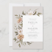 ワイルド フローラル 招待状 (正面)