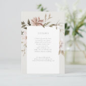 ワイルド フローラル 詳細 挿入 RSVP カード (スタンド正面)