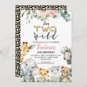 ワイルド・フローラ・サファリ2歳 招待状 (正面/裏面)