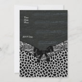 ワイルド ブラック ホワイト 招待状 (裏面)