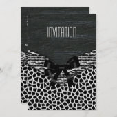 ワイルド ブラック ホワイト 招待状 (正面/裏面)