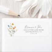 ワイルド マルチカラー フローラル 返信住所ラベル ラベル (インサイチュ)