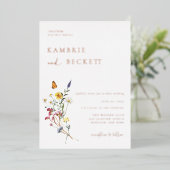 ワイルド メドウ フラワーの結婚式 箔招待状 (立ち正面)