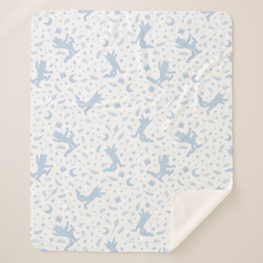 ワイルド・モノの青いフローラ シェルパブランケット (正面)