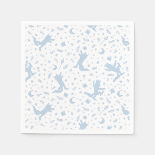 ワイルド・モノの青いフローラ スタンダードカクテルナプキン (正面)