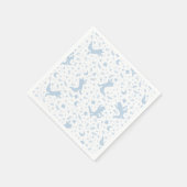 ワイルド・モノの青いフローラ スタンダードカクテルナプキン (角)