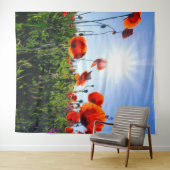 ワイルド レッド ポピー 花 タペストリー (インサイチュ(横))