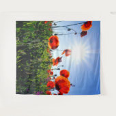 ワイルド レッド ポピー 花 タペストリー (正面(横))