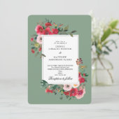 ワイルド ローズ アンド バジル グリーン 招待状 (スタンド正面)