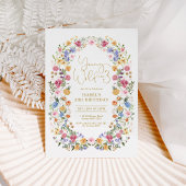 ワイルド&ワイルドフラワーメドウ3歳の誕生日 招待状