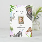 ワイルド&ワッキージャングル3rdyボーイフォトバースデーパーティー 招待状 (スタンド正面)