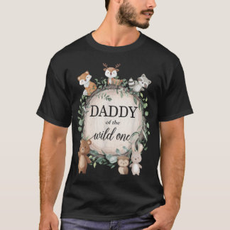 ワイルド・ワンのパパ 森の動物たち 1歳 Tシャツ