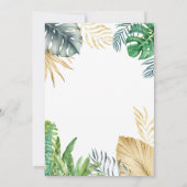 ワイルド・ワン アニマルズ カー、トロピカル・リーフ 1歳の誕生日 招待状 (裏面)