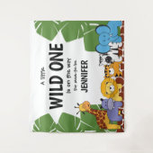 ワイルド・ワン・アライバル パーソナライズドサファリベイビーシャワー タペストリー (正面)
