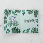 ワイルド·ワン·カワイトな水彩熊1歳の誕生日 カード (内部)