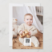 ワイルド・ワン キュートなキリン 1歳の誕生日写真 動物 招待状 (裏面)