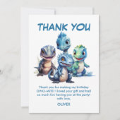 ワイルド・ワン・キュート恐竜 ファーストバースデーパーティー サンキューカード (正面)