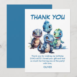 ワイルド・ワン・キュート恐竜 ファーストバースデーパーティー サンキューカード