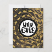 ワイルド・ワン キング・オブ・シングス クラウン 1歳の誕生日パーティー 招待状 (裏面)