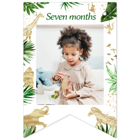 ワイルド・ワン・サファリ・アニマルズ・ボーイの1歳誕生日 バンティングフラッグ (第10の旗)