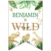 ワイルド・ワン・サファリ・アニマルズ・ボーイの1歳誕生日 バンティングフラッグ (第1の旗)