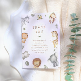 ワイルド・ワン サファリ アニマルズ 男の子 ベビーシャワー サンキューカード