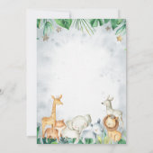 ワイルド・ワン サファリ・アニマルズ 1歳の誕生日招待状 招待状 (裏面)