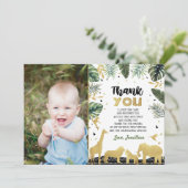 ワイルド·ワン·サファリ·アニマル感謝ノート 招待状 (スタンド正面)