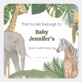 ワイルド・ワン サファリ トロピック ブックプレートラベル スクエアシール (正面)