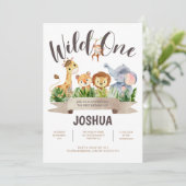 ワイルド・ワン・サファリ・バースデー・招待状 招待状 (スタンド正面)