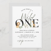 ワイルド・ワン・サファリ・ファーストバースデー 招待状 (正面/裏面)