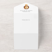 ワイルド・ワン・サファリ・ベイビーシャワー・ボーイ オールインワン招待状 (外側)