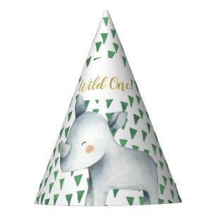 ワイルド·ワン·サファリ·ライノ·バースデー·パーティー·ハット パーティーハット